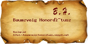 Baumzveig Honorátusz névjegykártya